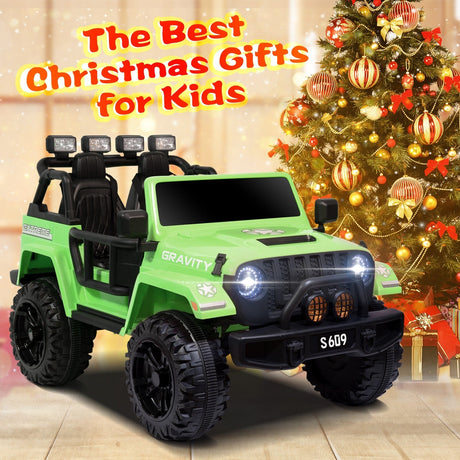 12V Electric Kids Ride-On Jeep Truck with Remote Control Battery-Powered Car Green