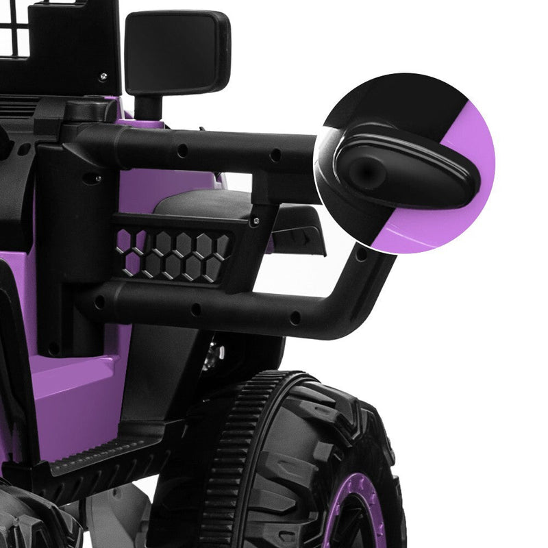 24V Electric Kids Ride-On Car with 2 Seats and 4WD/2WD Switch - Purple