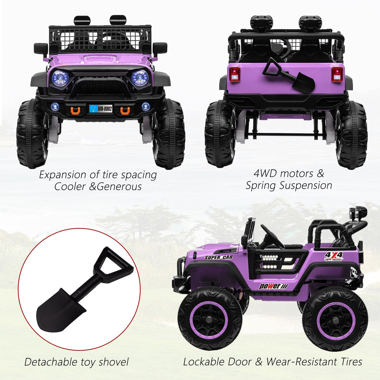 24V Kids Electric Ride-On Truck with Switchable 4WD/2WD and 2 Seater