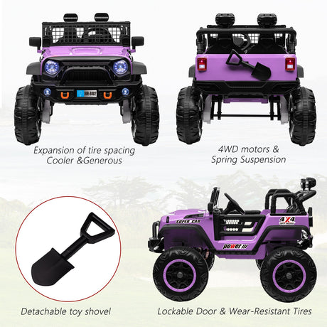 24V Kids Electric Ride-On Truck with Switchable 4WD/2WD and 2 Seater