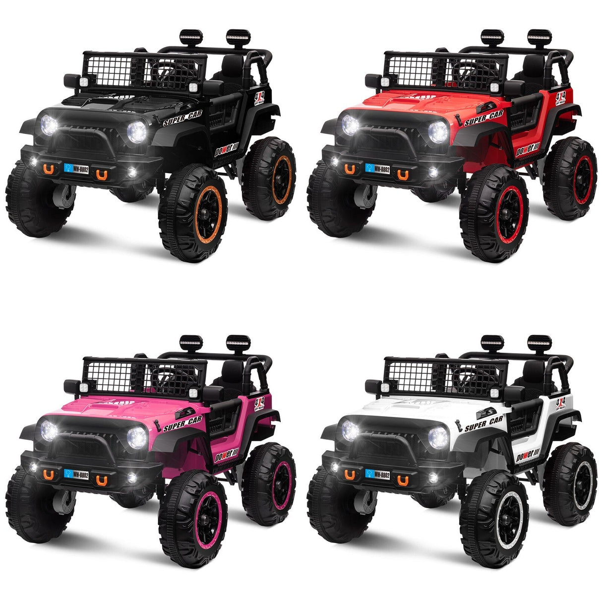24V Kids Electric Ride-On Truck with Switchable 4WD/2WD and 2 Seater