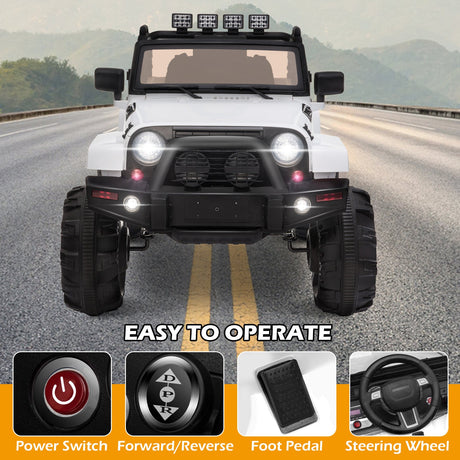 12V Kids Ride-On Jeep Truck Car with Remote Control and 3 Speed Settings