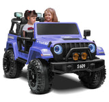 12V Electric Ride-On Jeep Truck for Kids with 2 Seats, 3 Speeds, and Remote Control, Blue