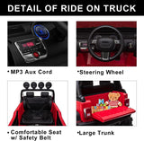 12V Electric Ride-On Kids Pickup Truck with 3-Speed Remote Control