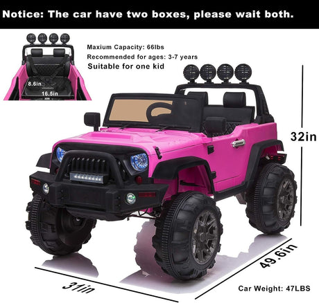 12V Electric Ride-On Kids Pickup Truck with 3-Speed Remote Control