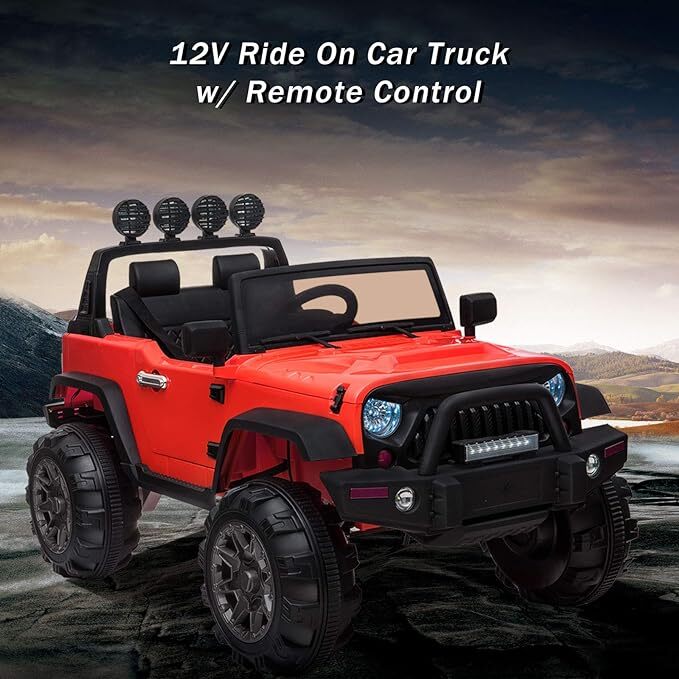 12V Electric Ride-On Pickup Truck for Kids with 3 Speeds and Remote Control