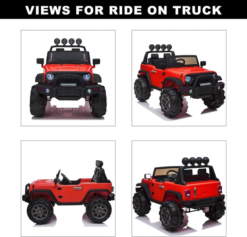 12V Electric Ride-On Kids Pickup Truck with 3 Speeds and Remote Control - Red