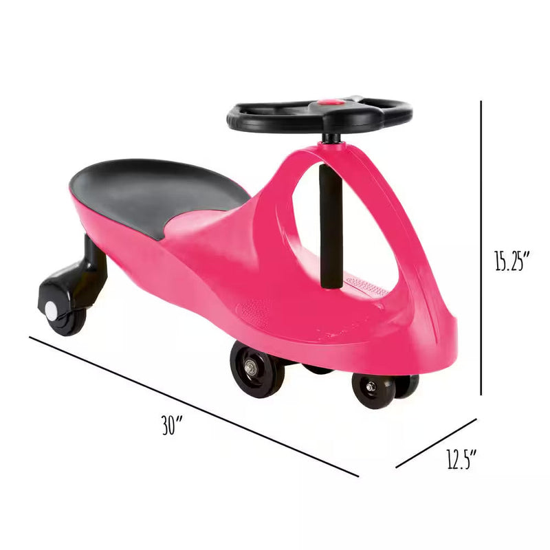 Zig Zag Wiggle Kids Ride-On Car Battery-Free Hot Pink for Girls 3 Years and Up