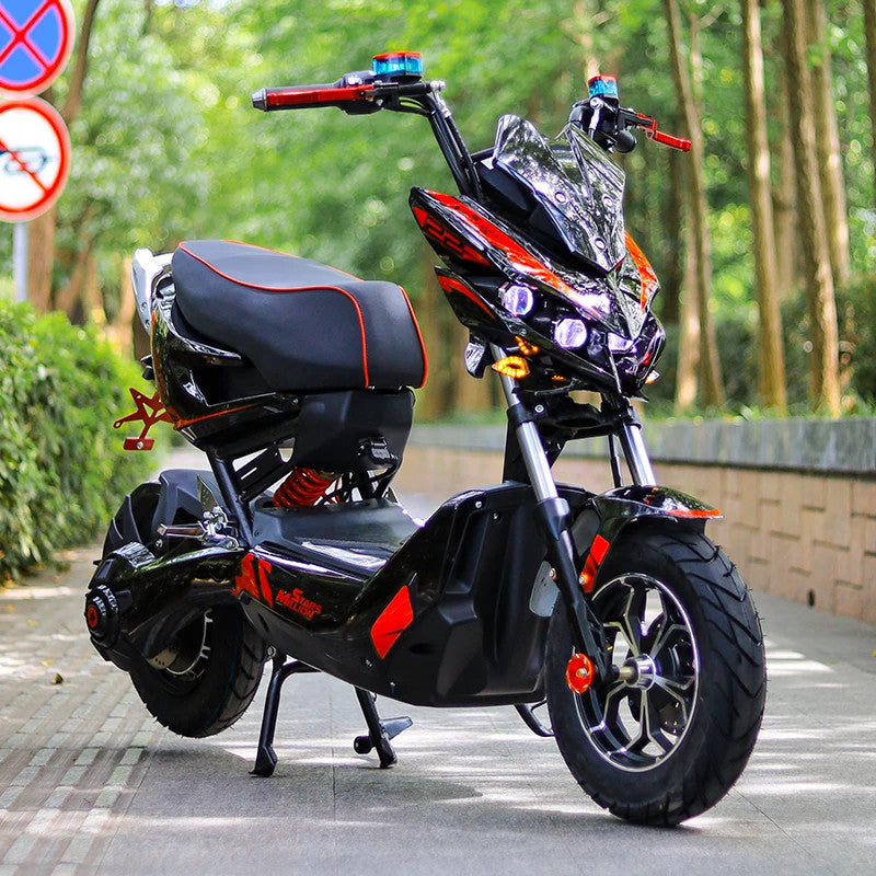 High-Speed Electric Battery-Powered Pedal Motorcycle for Household Use