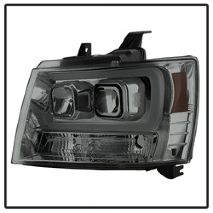 Phares de projecteur Spyder 07-14 Chevy Suburban/1500/2500/Tahoe V2 fumés PRO-YD-CSUB07V2-DRL-SM