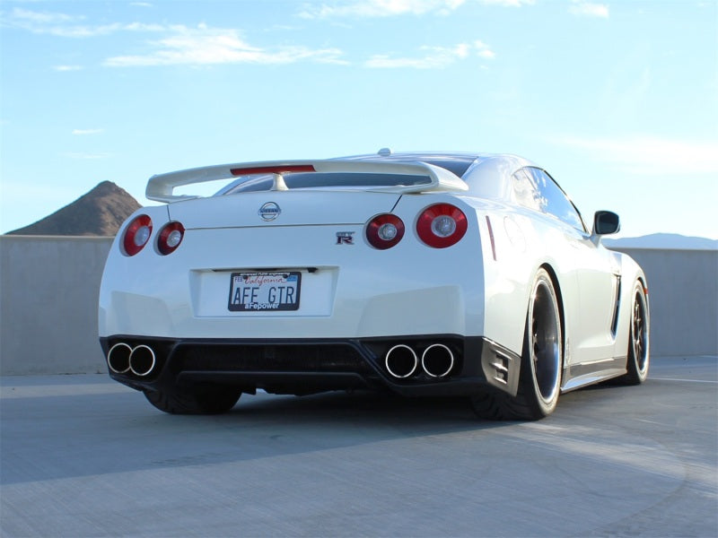 Embouts en fibre de carbone pour silencieux d'échappement aFe Takeda 3 pouces SS Cat-Back 09-14 Nissan GTR V6 3,8 L