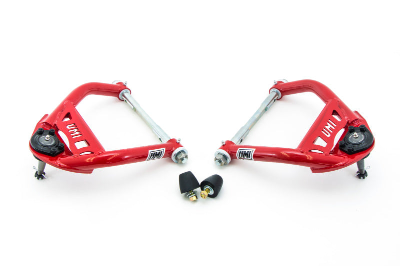 Bras de suspension avant supérieurs tubulaires GM A-Body UMI Performance 64-72 avec bagues en Delrin