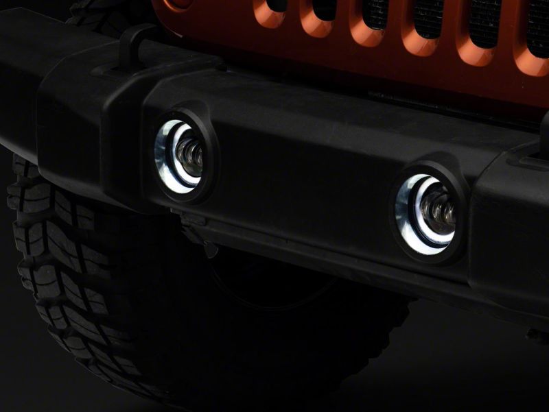 Feux antibrouillard à LED Halo de la série Axial de Raxiom 07-23 pour Jeep Wrangler JK et JL - Ambre