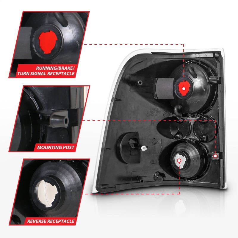 Feux arrière ANZO 2002-2005 Ford Explorer Noir