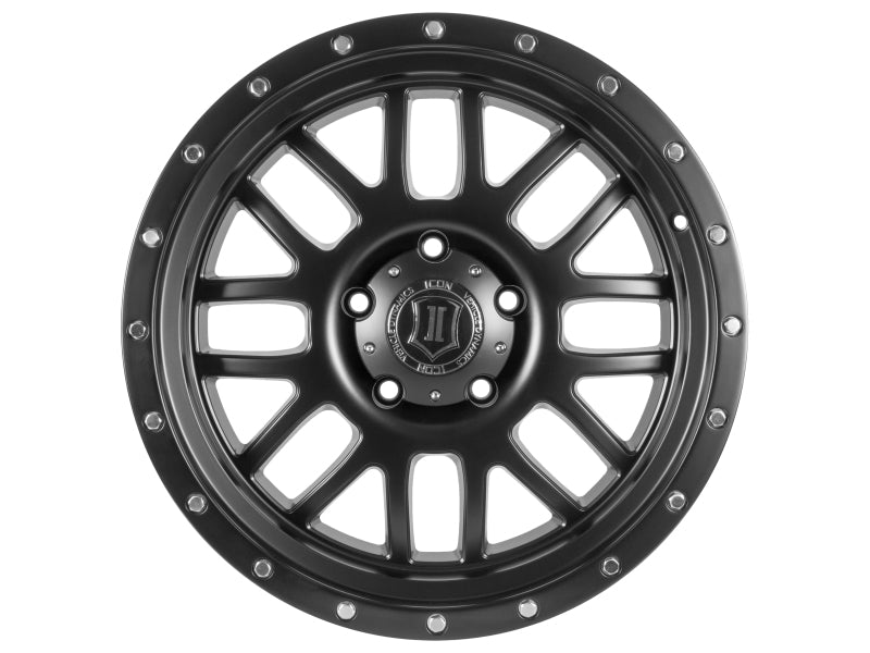 ICON Alpha 20x9 5x150 16mm Offset 5.625in BS 110.1mm Bore Satin Black Wheel