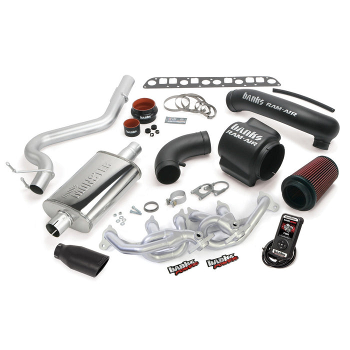 Système PowerPack Banks Power 04-06 Jeep 4.0L Wrangler Unlimited - Échappement simple SS avec embout noir