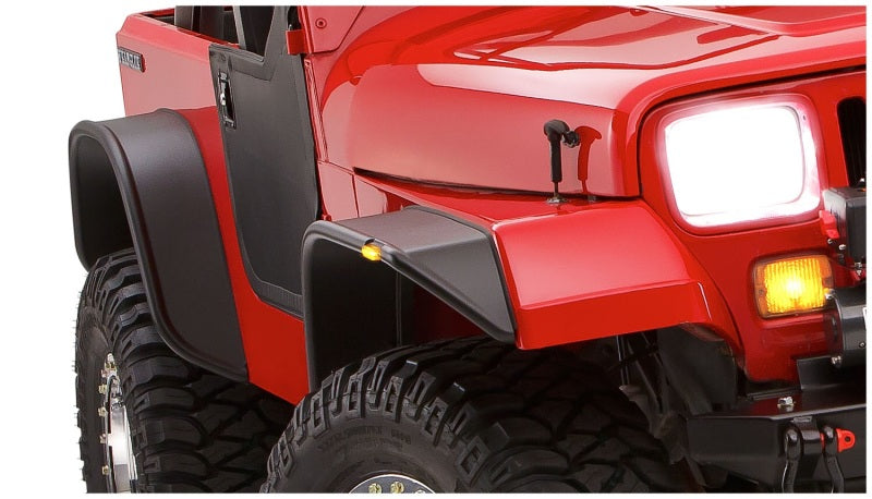 Élargisseurs plats Bushwacker 87-95 Jeep Wrangler 4 pièces, excluant Renegade - Noir