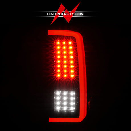 Feux arrière à LED ANZO 2007-2013 Chevrolet Silverado1500/ 2500/ 3500 avec barre lumineuse Boîtier noir Fumé