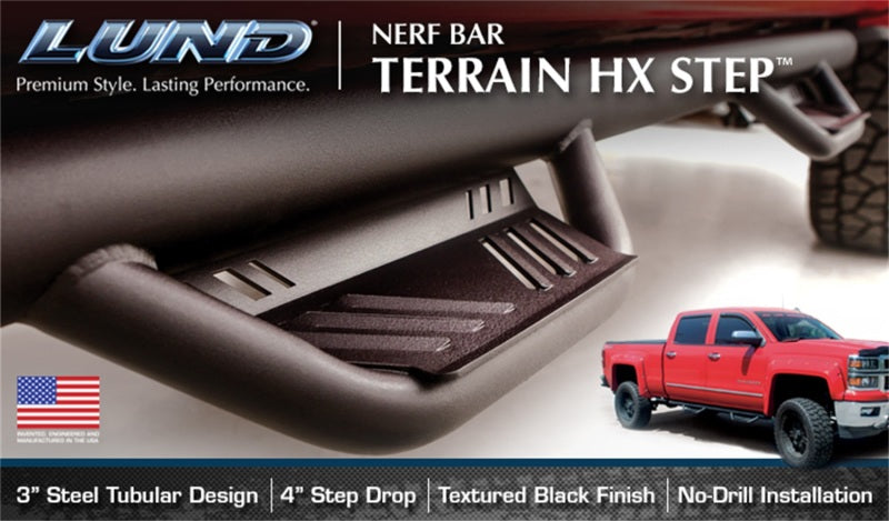 Barres de protection Nerf Lund 2019 pour Chevrolet Silverado 1500 Crew Cab Terrain HX - Noir