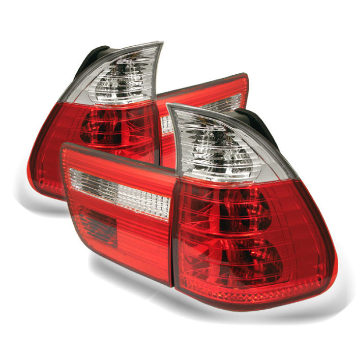 Feux arrière Spyder BMW E53 X5 00-06 4 pièces style européen - Rouge transparent ALT-YD-BE5300-RC