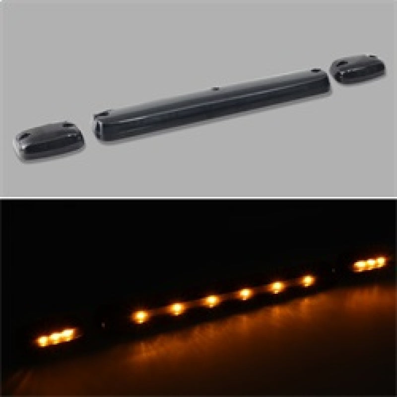 Feux de toit de cabine à LED ambrés Xtune Chevy Silverado 07-13 Fumés ACC-LED-CS07-CR-SM