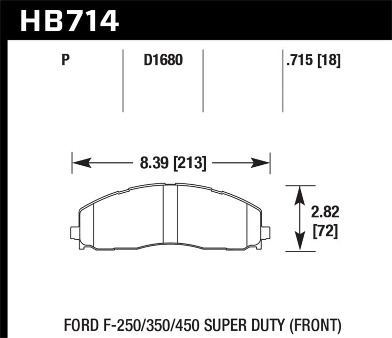 Plaquettes de frein avant Hawk 2015 Ford F-250/350/450 Super Duty