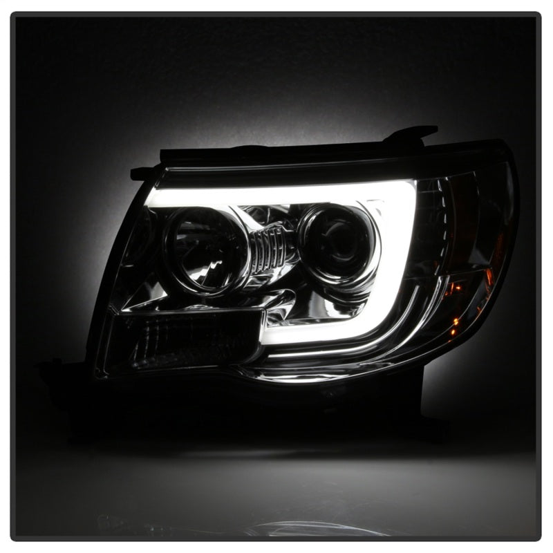 Phares de projecteur Spyder Toyota Tacoma 05-11 - Barre lumineuse DRL - Chrome PRO-YD-TT05V2-LB-C