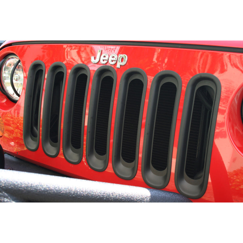 Inserts de calandre Rugged Ridge noirs pour Jeep Wrangler 07-18
