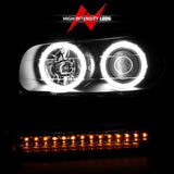 Phares de projecteur ANZO 2002-2009 Chevrolet Trailblazer avec halo noir