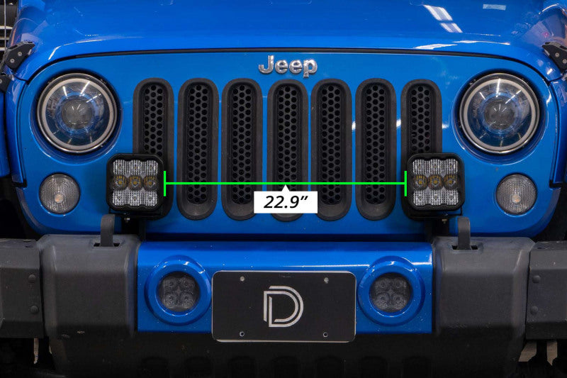 Kit d'éclairage LED pour pare-chocs Jeep JK Wrangler SS5 07-18 de Diode Dynamics - Combo jaune sport