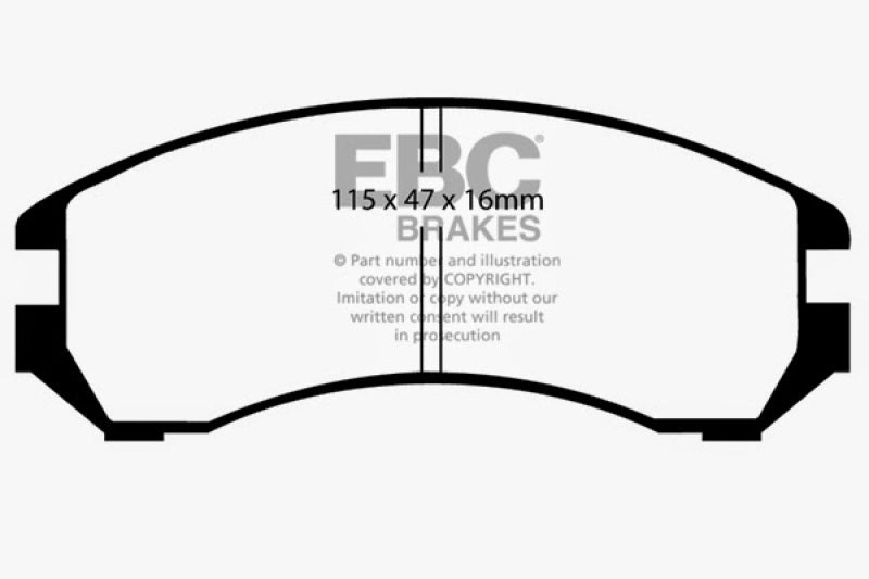 Plaquettes de frein avant EBC 86-87 Nissan Pulsar NX 1.6 SE Greenstuff