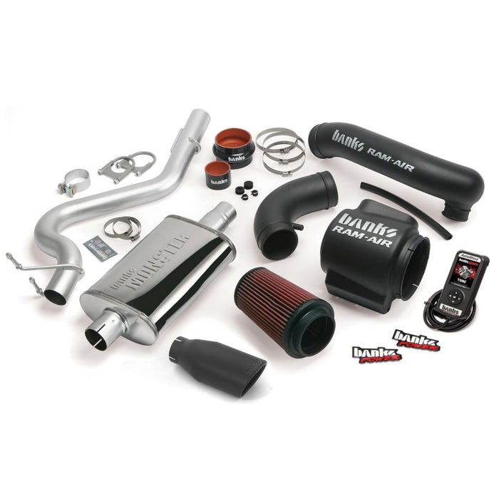 Système d'échappement simple SS avec embout noir pour Jeep Wrangler 4.0L Stinger 00-03 de Banks Power