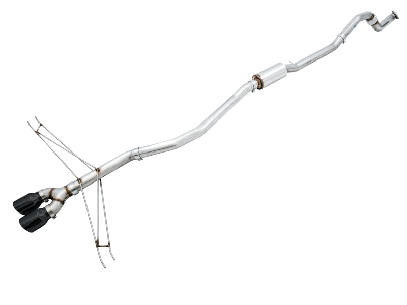 Échappement AWE Tuning 2016+ Honda Civic Si Track Edition avec tuyau avant et embouts noirs à double diamant