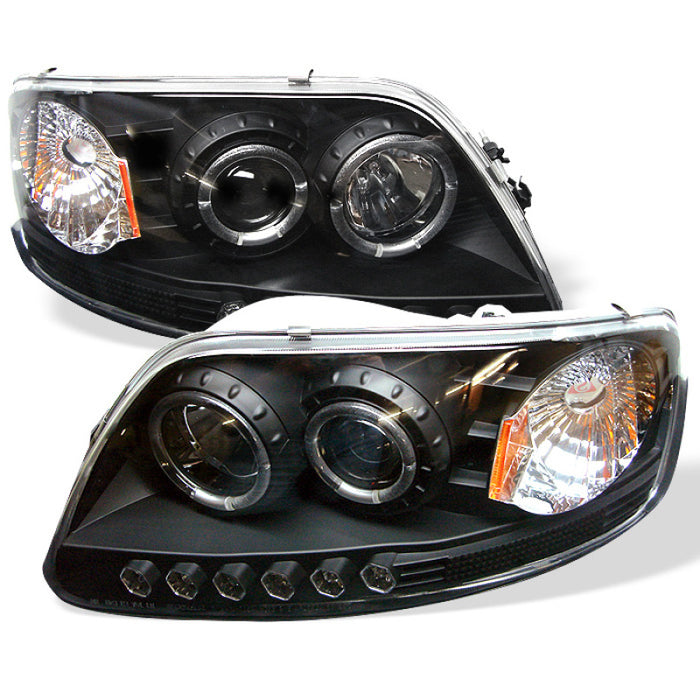 Projecteur Spyder Ford F150 97-03 - LED Halo Amber Reflctr LED Blk PRO-YD-FF15097-1P-AM-BK