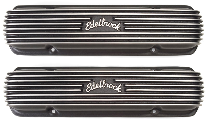 Couvercle de soupape Edelbrock Classic Series Pontiac 1962-1979 301-455 CI V8 Noir