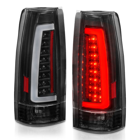 Feux arrière à LED ANZO 1999-2000 Cadillac Escalade Boîtier noir Lentille transparente Paire