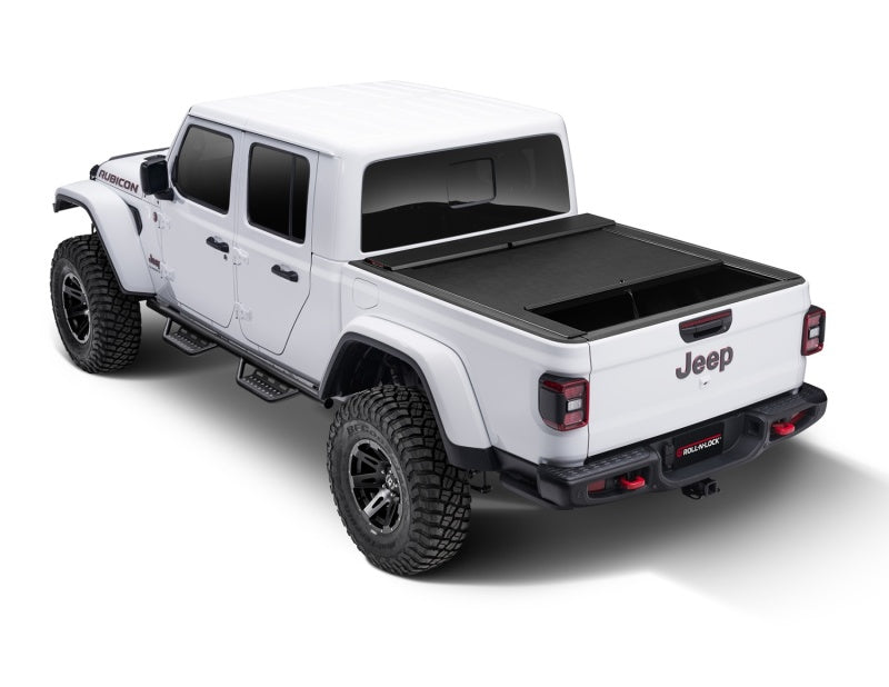 Couvre-caisse rétractable Roll-N-Lock pour Jeep Gladiator 2020 avec caisse de 5 pieds (avec système Trail Rail) Série M