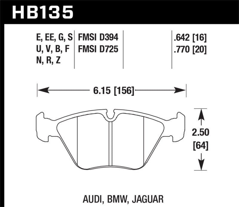 Plaquettes de frein avant Hawk 95-02 BMW M3 HT-10 Race