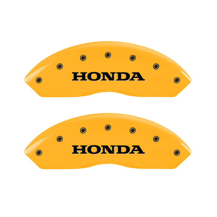 Couvre-étriers MGP 4 gravés avant Honda arrière H Logo finition jaune noir Char 2003 Honda Accord