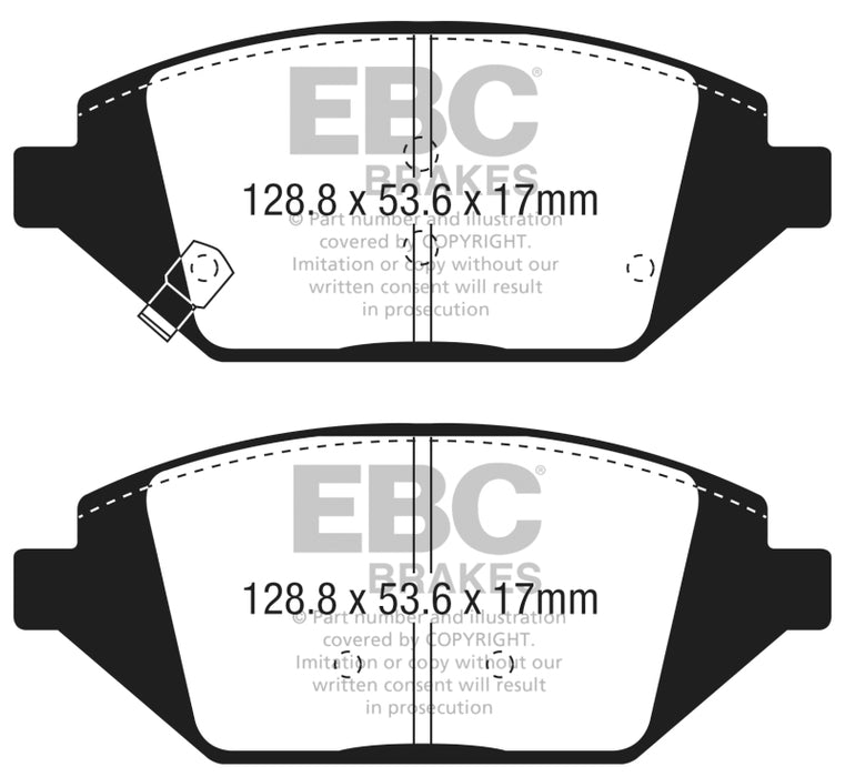 Plaquettes de frein avant EBC Greenstuff pour Chevrolet Spark 1,4 L 2016+