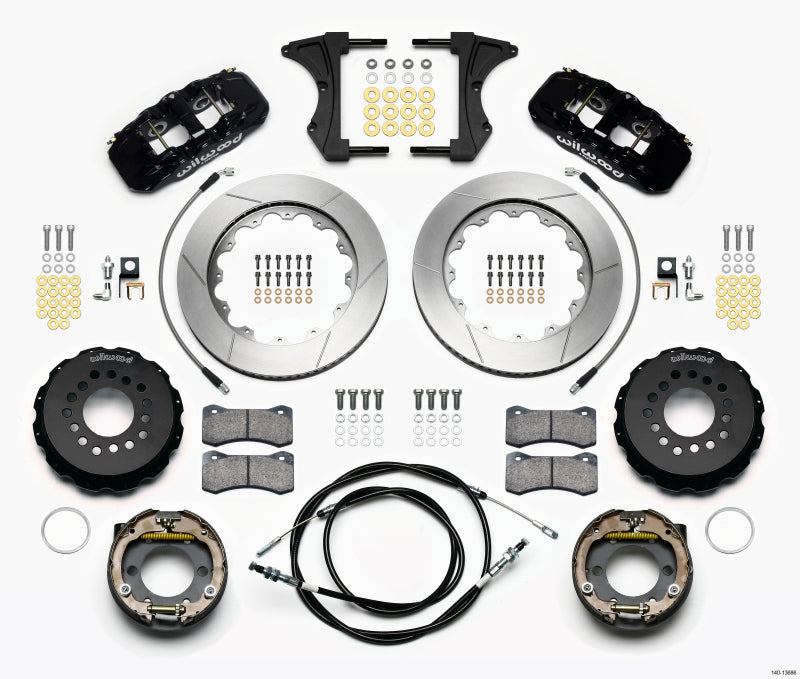 Kit arrière Wilwood AERO4 14.00 2005-2014 Mustang avec suspension BMR et lignes