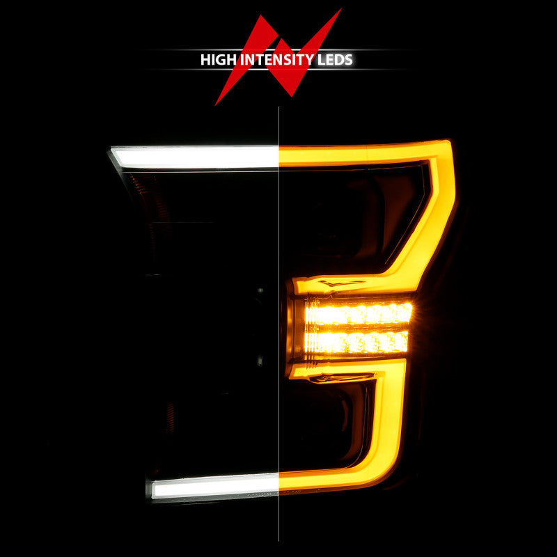 Phares de projecteur à LED ANZO 15-17 Ford F-150 - avec interrupteur de barre lumineuse et boîtier noir