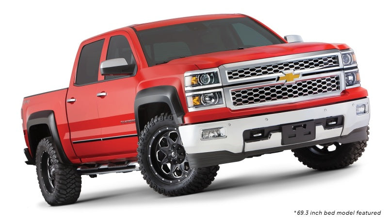 Élargisseurs d'aile style extension Bushwacker 15-18 Chevy Silverado 2500 HD Fleetside 4 pièces - Noir