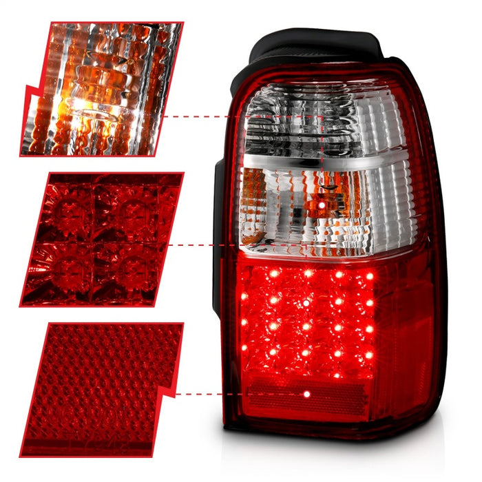 Feux arrière à LED ANZO 2001-2002 Toyota 4 Runner Rouge/Clair