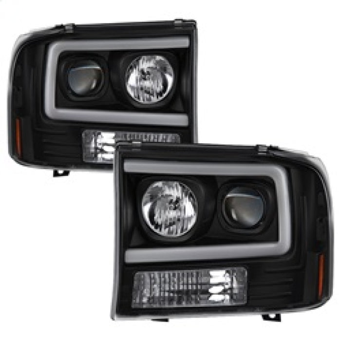 Phares de projecteur Spyder 99-04 Ford F250 Super Duty - Barre lumineuse - Noir PRO-YD-FF25099V2-LB-BK