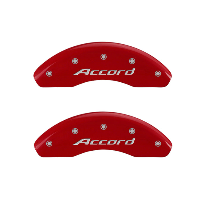 Couvre-étriers MGP 4 gravés avant Accord gravés arrière Accord finition rouge argent ch