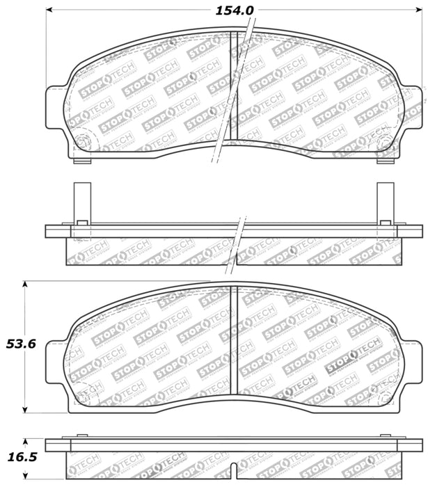 Plaquettes de frein sport StopTech avec cales et matériel - arrière