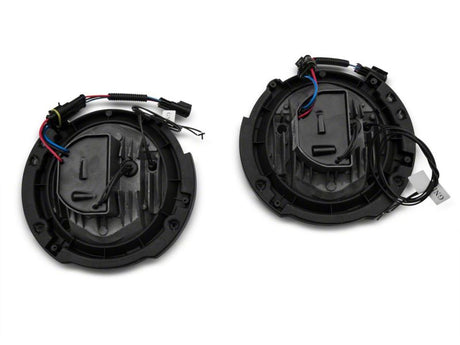 Phares de projecteur à LED Raxiom07-18 Jeep Wrangler JK - Boîtier chromé (lentille transparente)