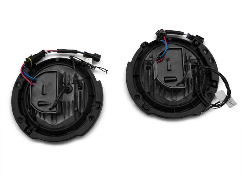 Phares de projecteur à LED Raxiom07-18 Jeep Wrangler JK - Boîtier chromé (lentille transparente)