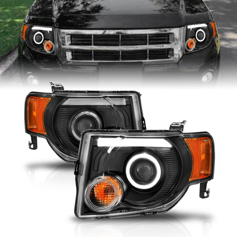 Phares de projecteur ANZO 2008-2012 Ford Escape avec halo noir